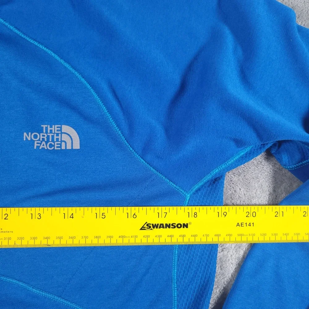 The‎ North Face Shirt Mens M Blue 1/4 Zip FlashDry Long Sleeve Thumbhole Hiking